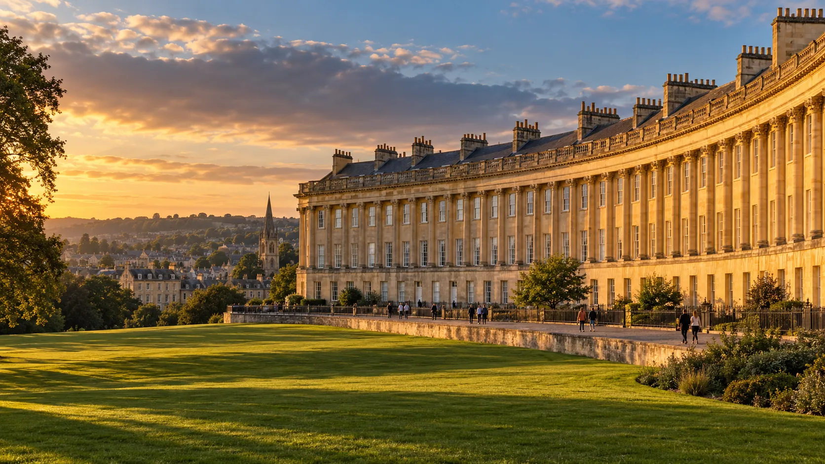 Illustrative Georgian crescent in warm afternoon sun